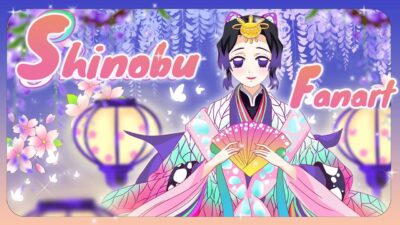 Kocho Shinobu Fanart and Simple Animation #fanart #digitalart #shinobukocho #demonslayer #animated