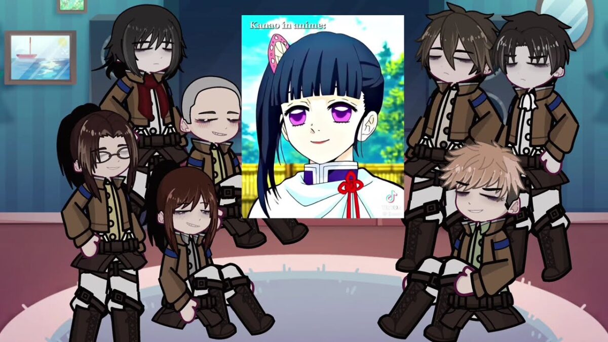 Attack on titan react to kanao as new scout | Giyuu | Demon slayer | Eren | Gacha life 2