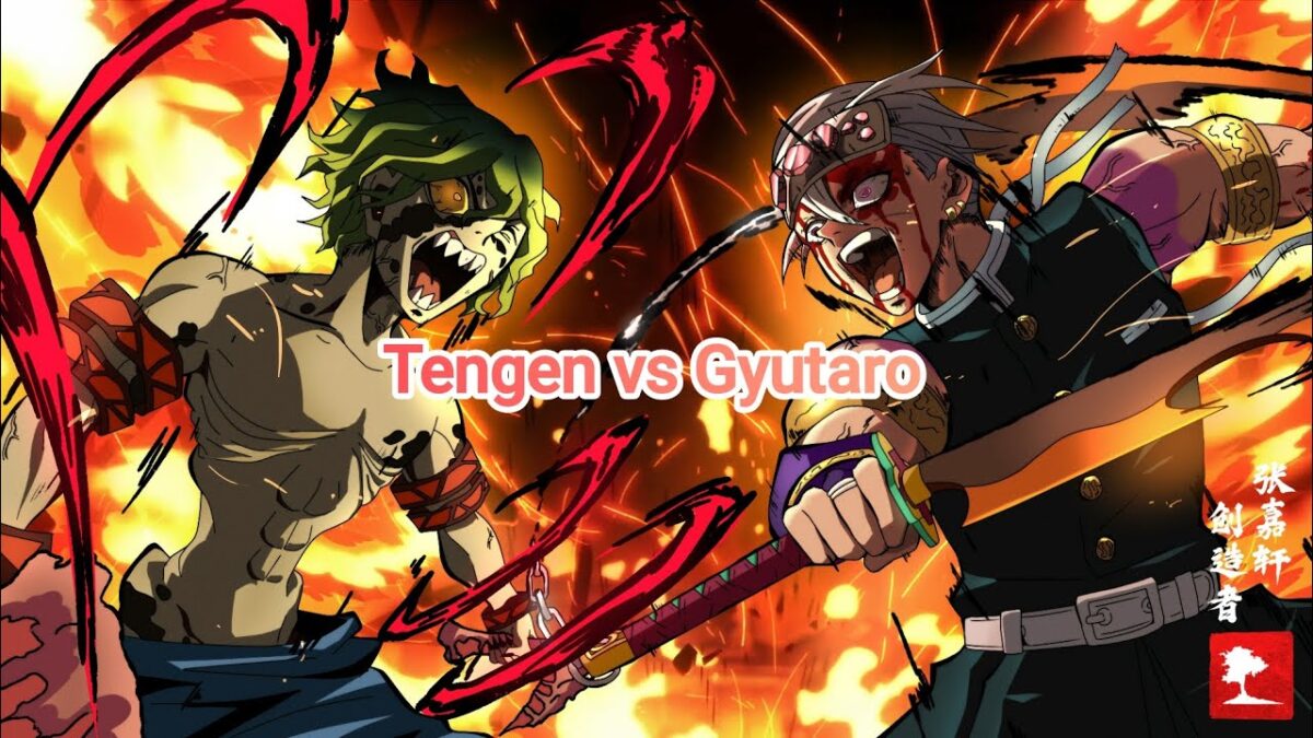 Tengen Uzui vs Gyutaro full fight HD || Kimetsu No Yaiba || English dub || #tengenvsgyutaro
